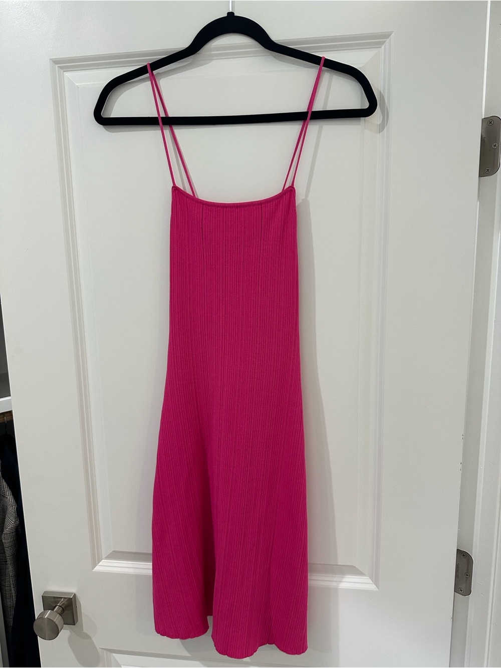 Zara Hot Pink Ribbed Mini Slip Dress
